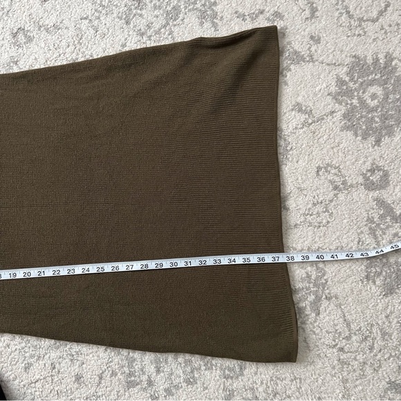 Talbots Olive Green Rib Knit Sweater Dress Button Neck Winter NEW Large Petite - Picture 9 of 9
